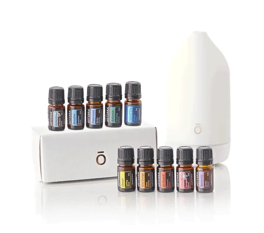 Арома коллекция эфирных масел doTERRA с диффузором Laluz, 10x5 мл